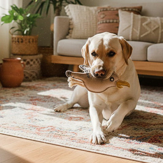 BUDDY. Hundleksak av läder "Mås"