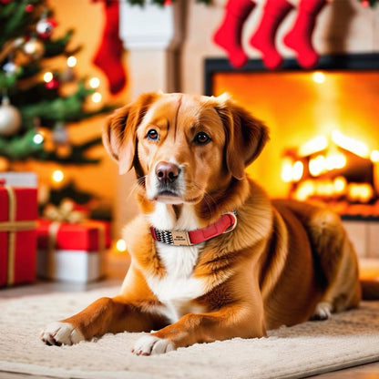 Personligt hundhalsband Lovi i nylon & läder - Namn & telefonnummer (S-L)