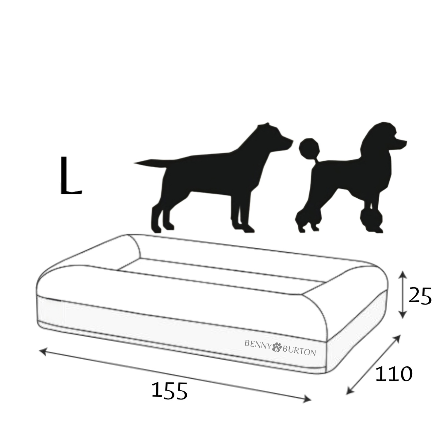Hundebett Barklay Größe L mit Bouclébezug