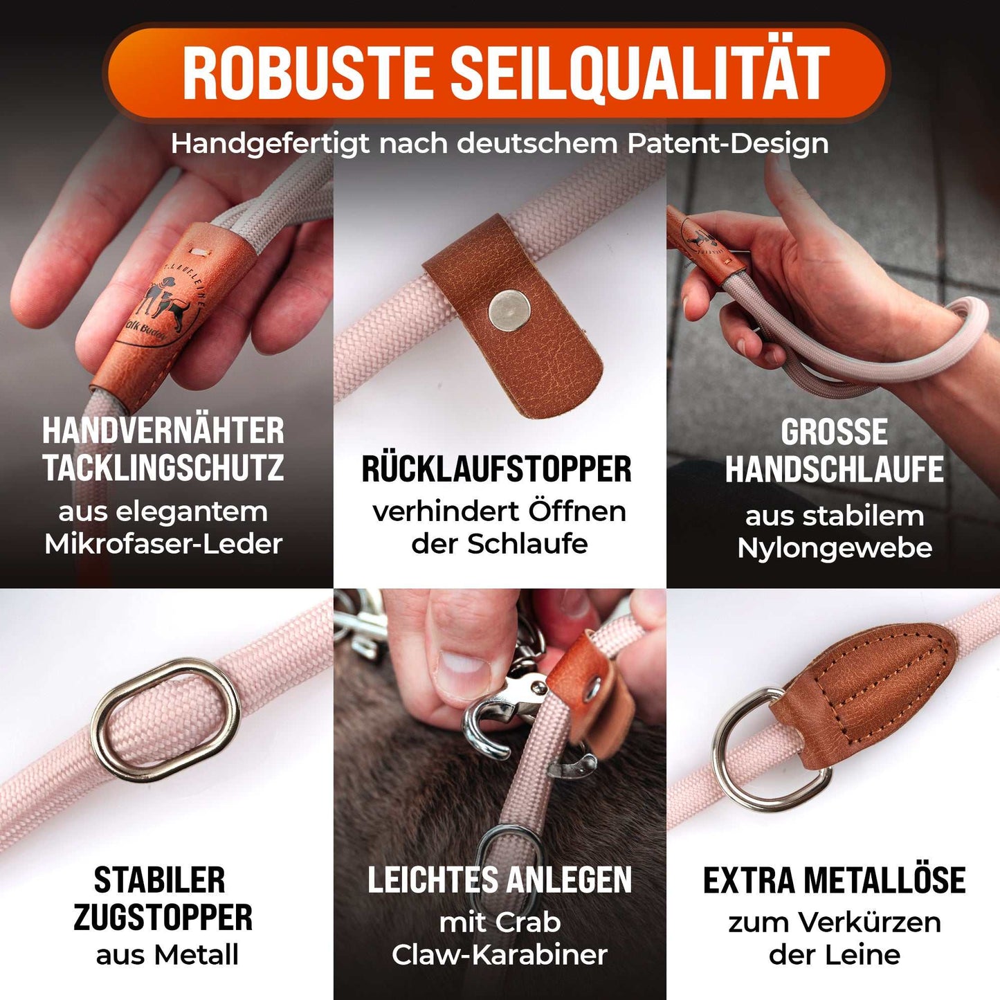 LeichtLaufLeine® Kurzleine und Übungsleine zur besseren Leinenführung