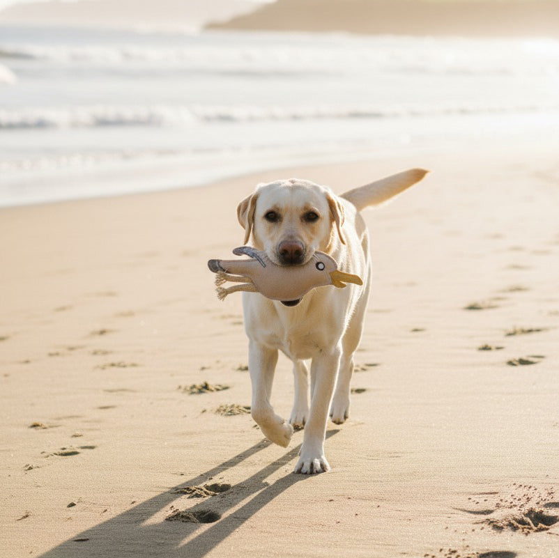 BUDDY. Hundleksak av läder "Mås" 