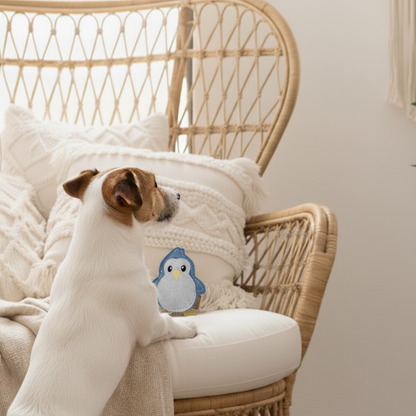 BUDDY. Hundeleksak i läder "Liten Pingvin" 