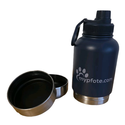 3-in-1 Hunde Trinkflasche "Peluna" – Wasser & Futter für unterwegs aus Edelstahl